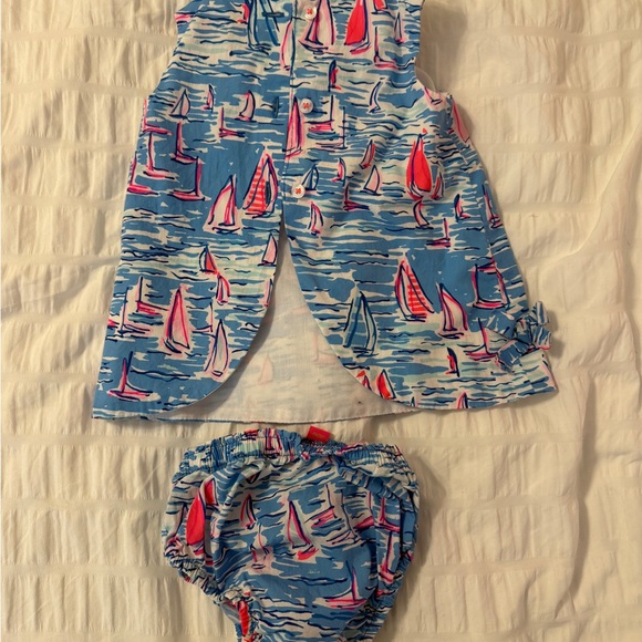 Lilly Pulitzer Sailboat Print Baby Dress and Bloomers from Saks - Picture 5 of 7